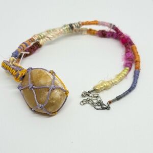 Handcrafted Multicolor Stone Pendant Necklace